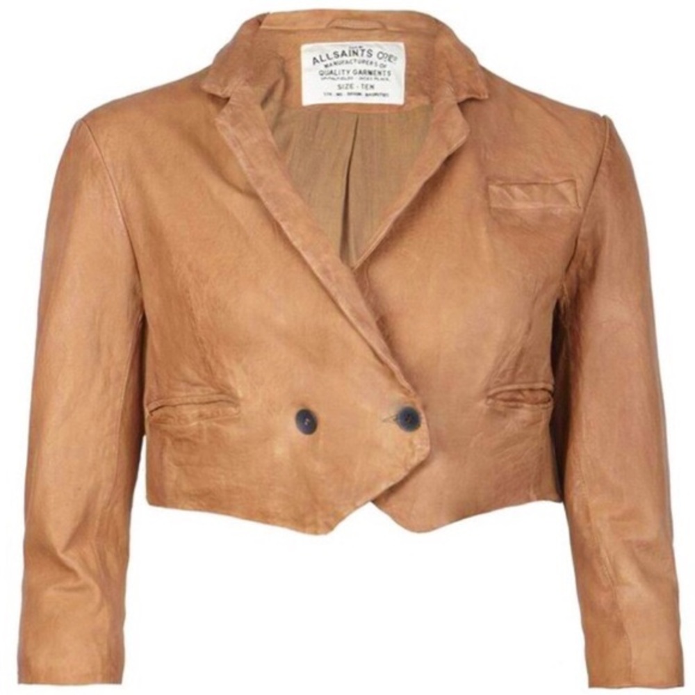 All Saints Fiore Tan Leather Jacket
